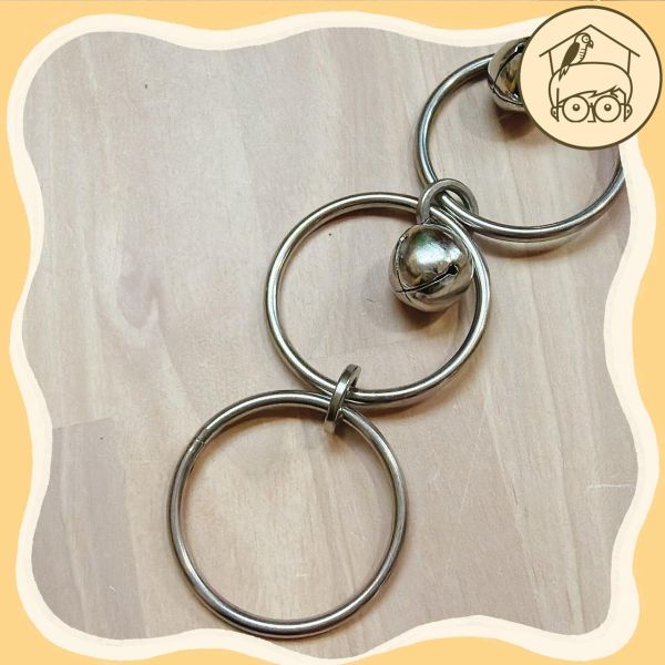 不銹鋼四個圈圈玩具串【鸚鵡小木屋】 