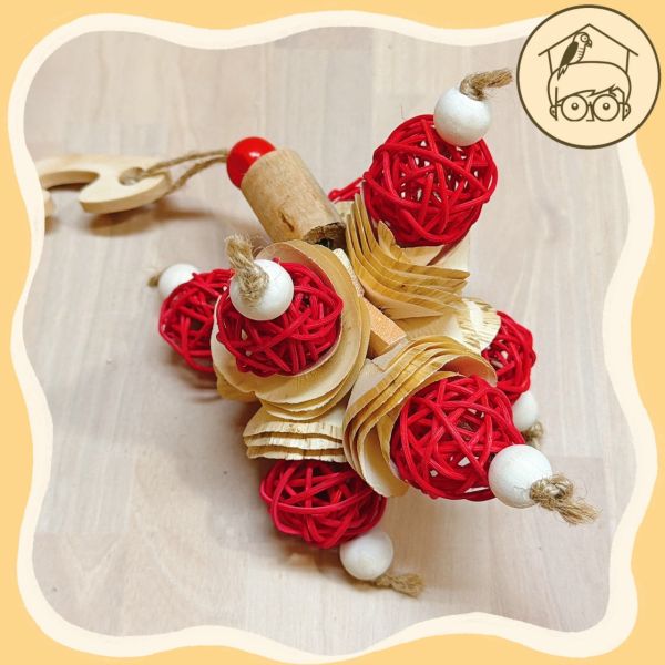 喜氣洋洋藤球花花串AB款【鸚鵡小木屋】 