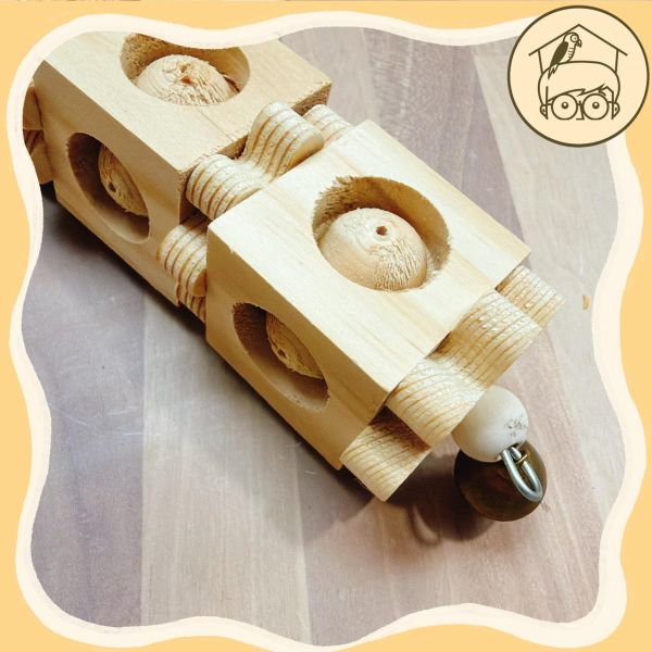 松木方塊酥啃咬玩具串【鸚鵡小木屋】 