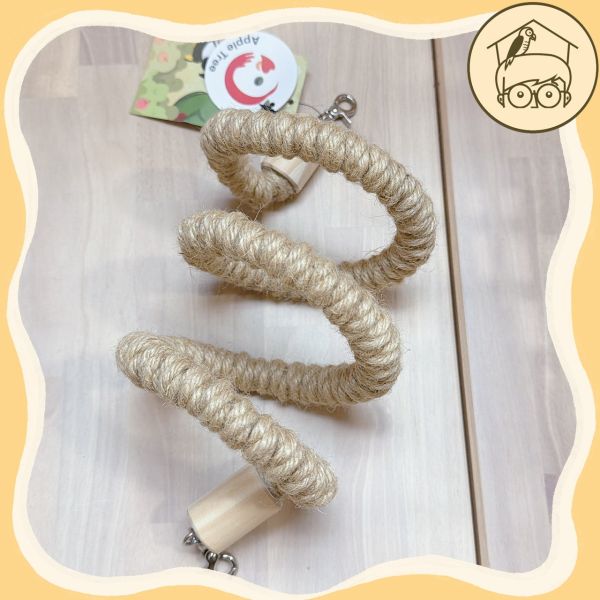 台灣手作蘋果樹系列｜80公分任意造型麻繩掛式【鸚鵡小木屋】 