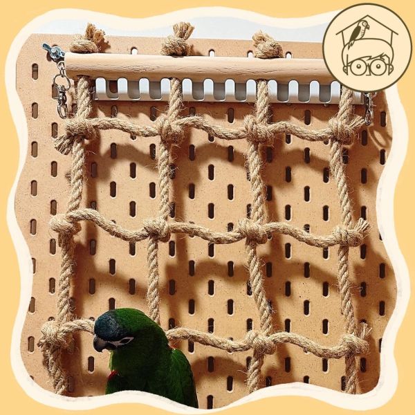 鳥鳥愛攀爬的手編攀爬網【鸚鵡小木屋】 