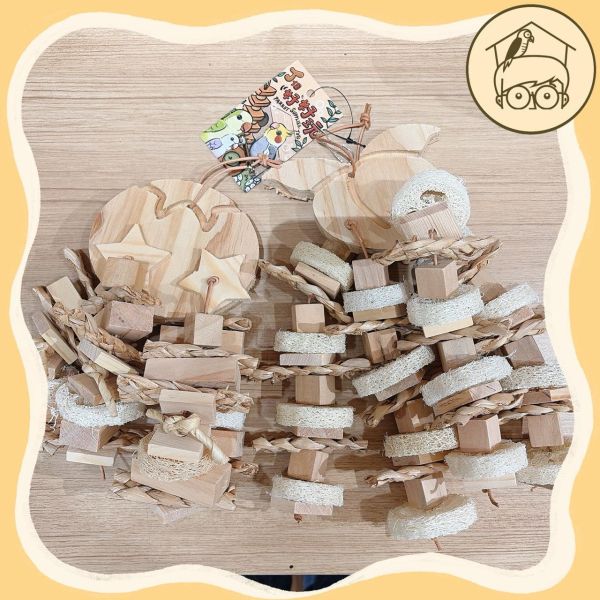 原木蕃茄、桃子大串木塊啃咬串【鸚鵡小木屋】 