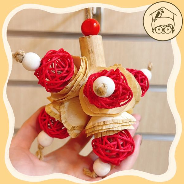 喜氣洋洋藤球花花串AB款【鸚鵡小木屋】 