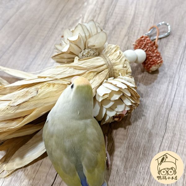 玉米葉精緻木琁花｜中小型鸚鵡啃咬玩具【鸚鵡小木屋】 