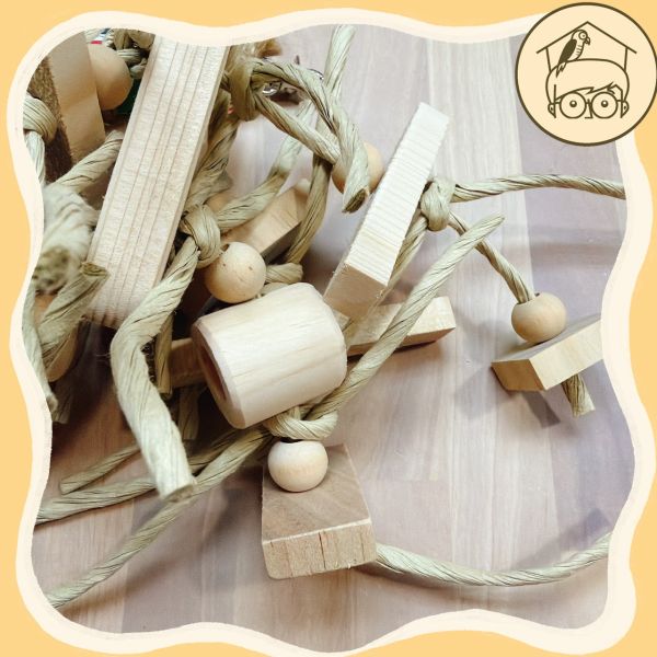 台灣手作蘋果樹系列｜毛怪｜鳥寶超愛啃咬串【鸚鵡小木屋】 