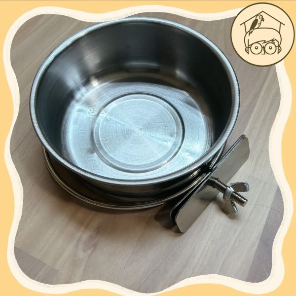 不鏽鋼寬口食盆｜鸚鵡小木屋 