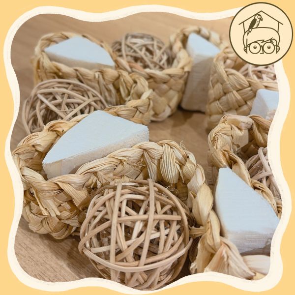 台灣手作蘋果樹系列｜森森藤球小花圈【鸚鵡小木屋】 