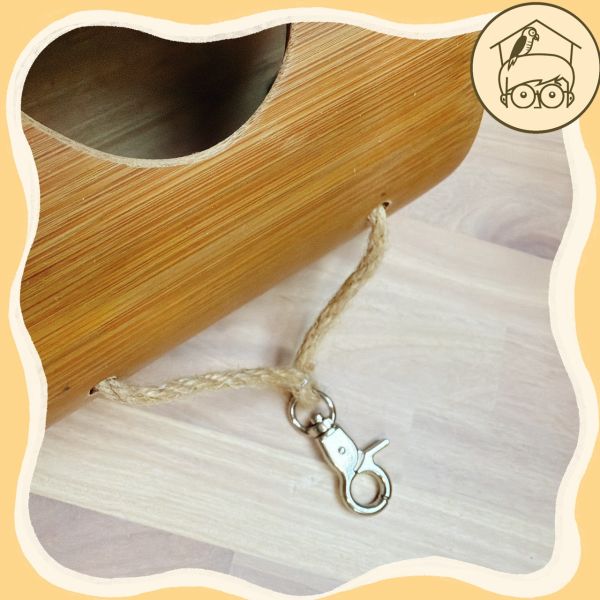 台灣手作蘋果樹系列｜天然竹筒洞洞鞦韆【鸚鵡小木屋】 