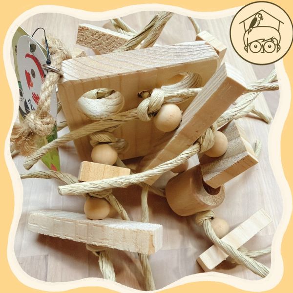 台灣手作蘋果樹系列｜毛怪｜鳥寶超愛啃咬串【鸚鵡小木屋】 