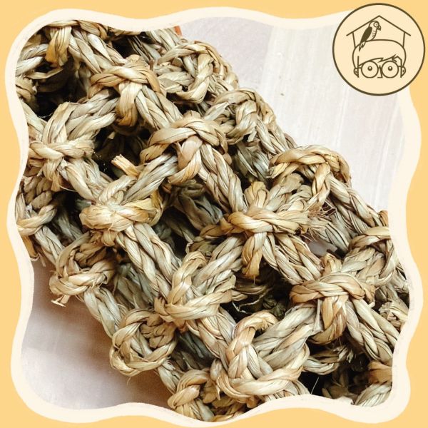 草編竹筒啃咬串【鸚鵡小木屋】 