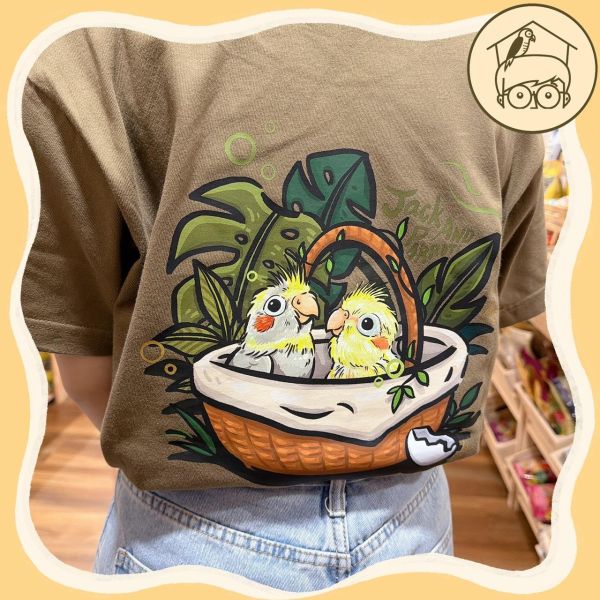 現貨當日出貨｜春夏新品-台製100%純棉鸚鵡T恤【鸚鵡小木屋】 