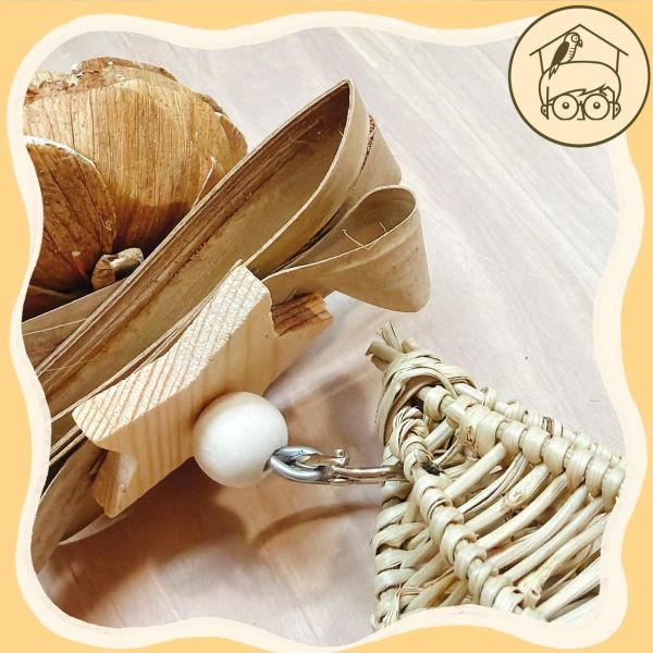 花花棕梠水滴竹籃玩具串【鸚鵡小木屋】 