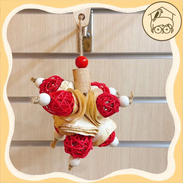 喜氣洋洋藤球花花串AB款【鸚鵡小木屋】 