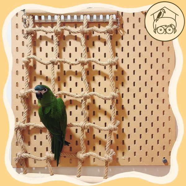 鳥鳥愛攀爬的手編攀爬網【鸚鵡小木屋】 