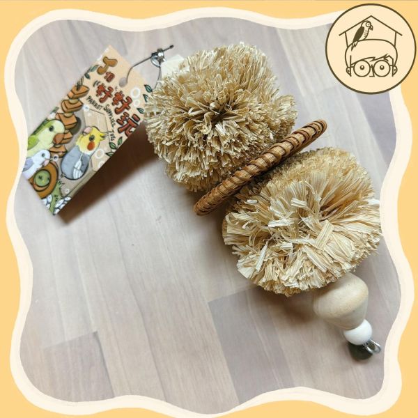 菈非草啃咬漢堡串【鸚鵡小木屋】 