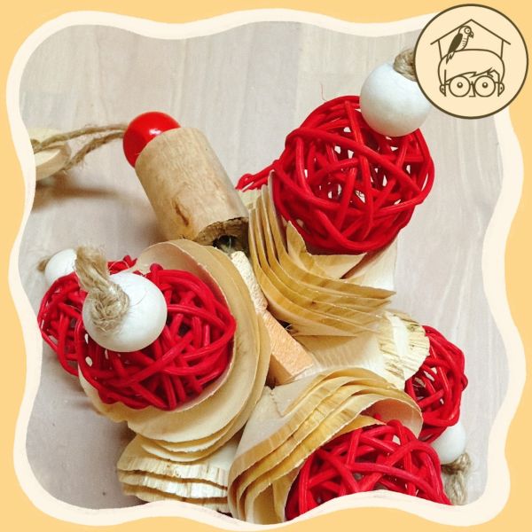 喜氣洋洋藤球花花串AB款【鸚鵡小木屋】 