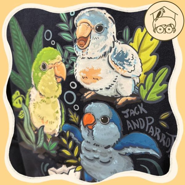 現貨當日出貨｜春夏新品-台製100%純棉鸚鵡T恤【鸚鵡小木屋】 