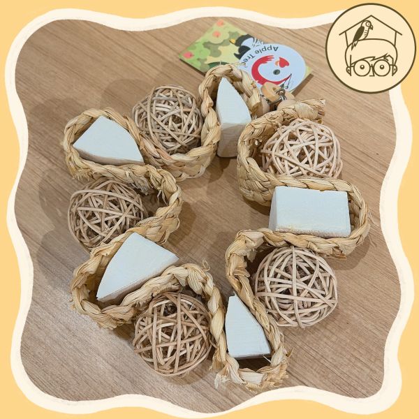 台灣手作蘋果樹系列｜森森藤球小花圈【鸚鵡小木屋】 