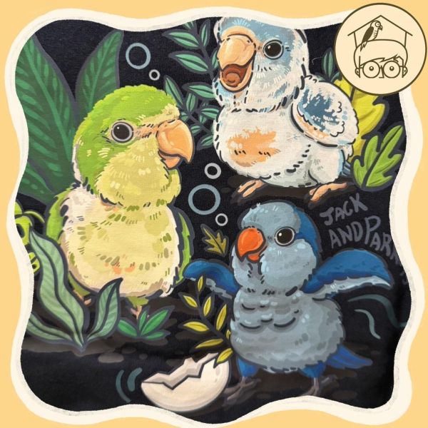 現貨當日出貨｜春夏新品-台製100%純棉鸚鵡T恤【鸚鵡小木屋】 