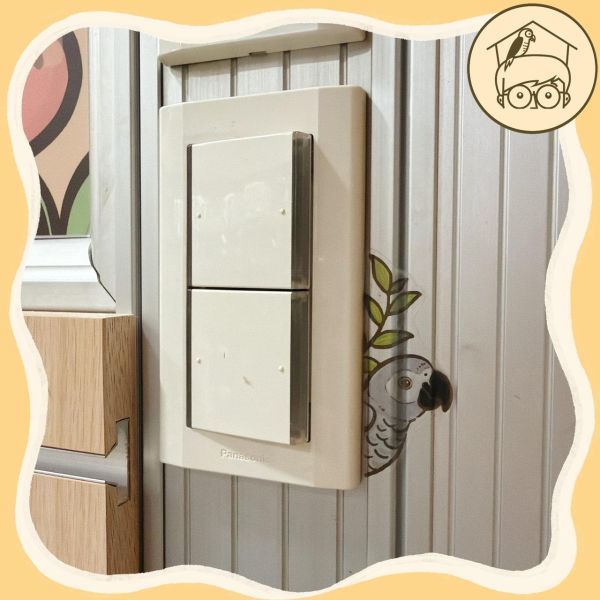 手繪｜鸚鵡造型插座貼紙【鸚鵡小木屋】 