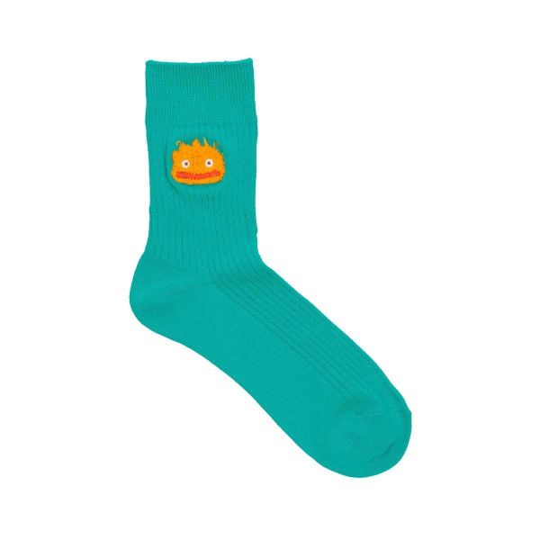 宮崎駿 霍爾移動城堡 立體棉花糖主角造型素色羅紋中筒襪系列~卡西法 