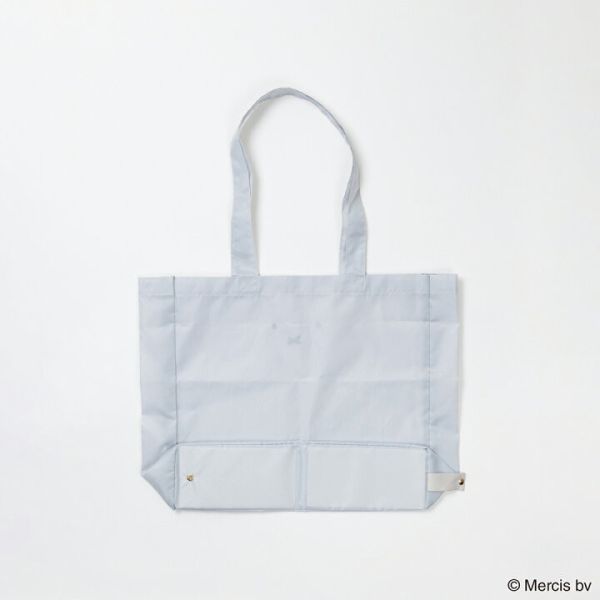 Miffy 米菲兔 大臉折疊收納購物袋-灰 