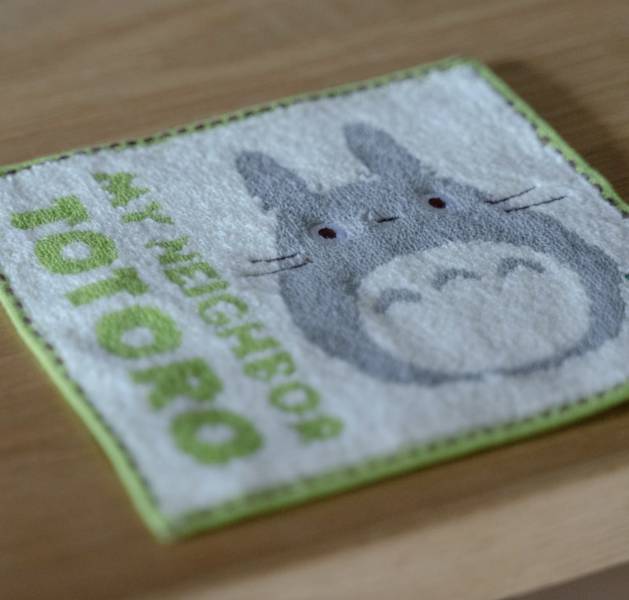 宮崎駿 龍貓系列小方巾 -灰龍貓 