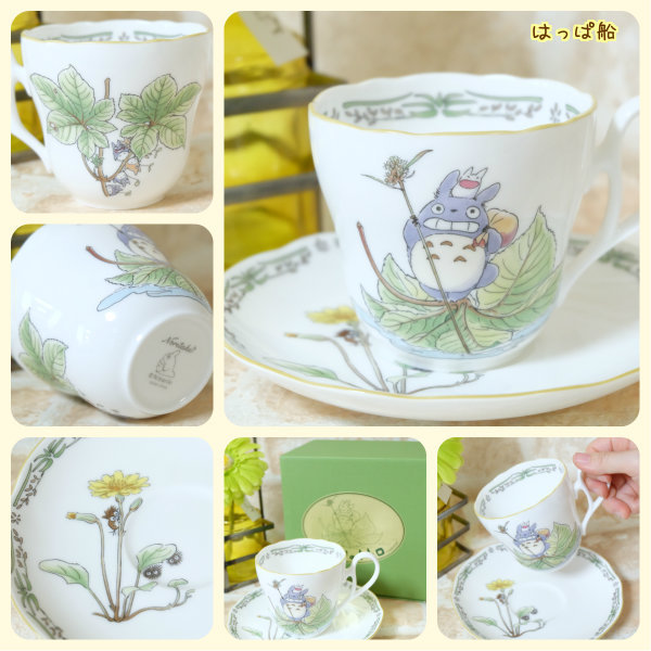宮崎駿 Noritake 龍貓骨瓷咖啡杯盤組~龍貓划葉子船 台南好玩.日本商品.日本正版.日本代購.日本雜貨.龍貓娃娃.宮崎駿周邊商品.魔女宅急便.神隱少女.無臉男.霍爾移動城堡.波妞.史努比.角落生物.拼圖.Peko牛奶妹.迪士尼