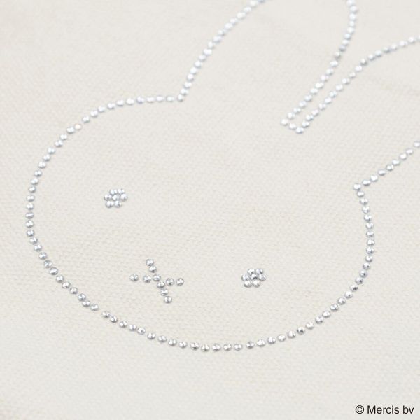 MIFFY米菲兔 帆布材質燙水鑽 收納包/化妝包 