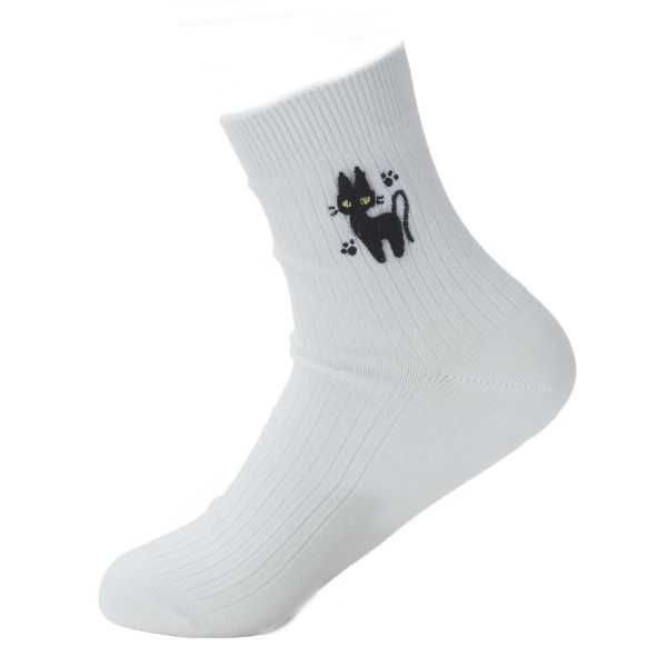 宮崎駿 魔女宅急便 黑貓吉吉  立體棉花糖主角造型素色中筒襪系列 