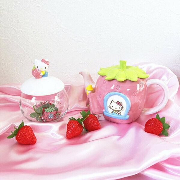 三麗鷗 Hello Kitty 罐 玻璃儲存罐/糖果罐 