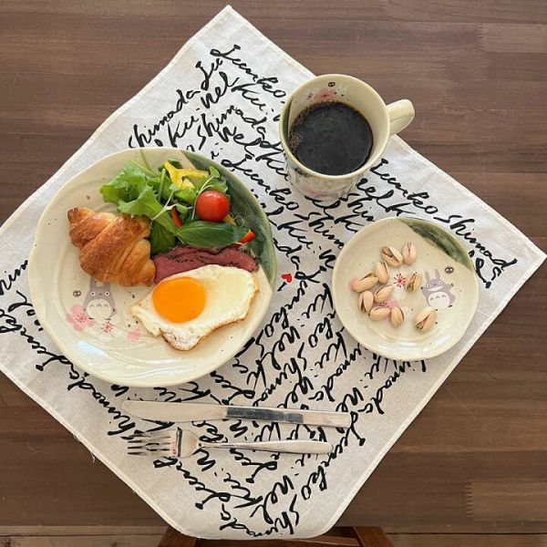 『日本製』龍貓 美濃燒瓷盤L-和風櫻花 