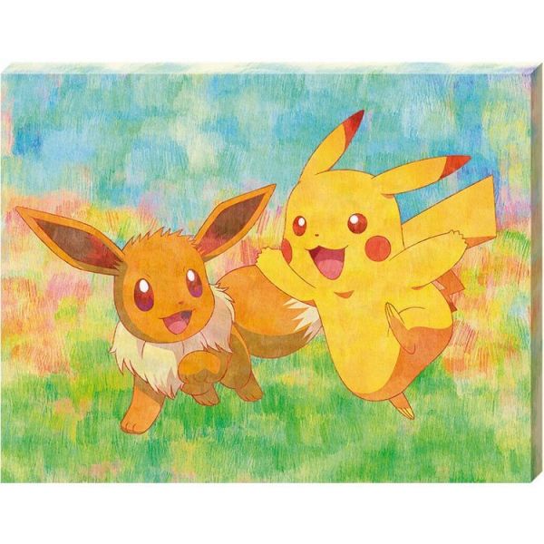 寶可夢 366pcs板畫藝術拼圖-皮卡丘＆伊布 台南好玩.日本商品.日本正版.日本代購.日本雜貨.龍貓娃娃.宮崎駿周邊商品.魔女宅急便.神隱少女.無臉男.霍爾移動城堡.波妞.史努比.角落生物.拼圖.Peko牛奶妹.迪士尼