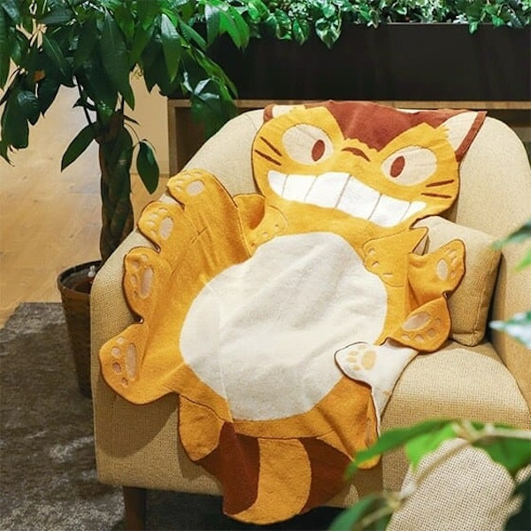 宮崎駿 龍貓 毛巾布蓋毯/午睡毯-貓巴士 台南好玩.日本商品.日本正版.日本代購.日本雜貨.龍貓娃娃.宮崎駿周邊商品.魔女宅急便.神隱少女.無臉男.霍爾移動城堡.波妞.史努比.角落生物.拼圖.Peko牛奶妹.迪士尼.