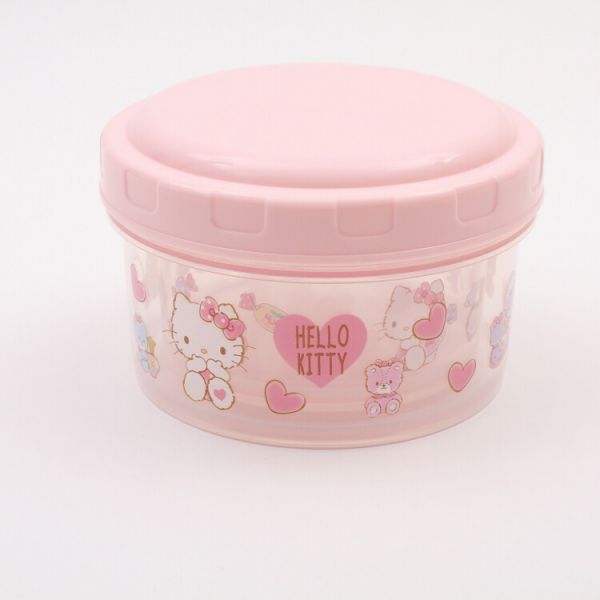 『日本製』三麗鷗 Hello Kitty 圓形密封透明保鮮盒/便當盒~2入  
