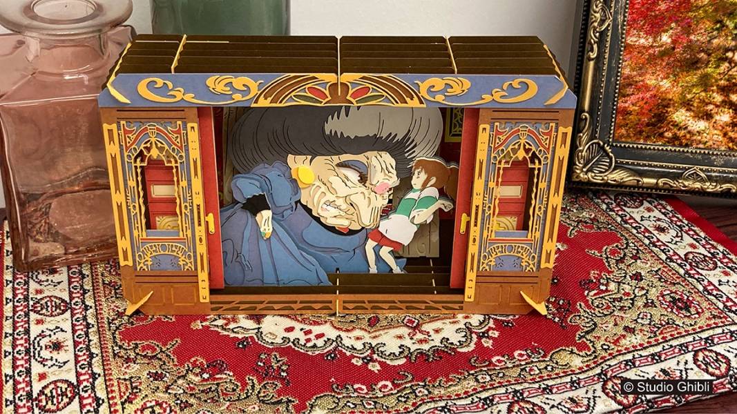 宮崎駿 神隱少女 DIY立體紙劇場-湯婆婆與千尋 台南好玩.日本商品.日本正版.日本代購.日本雜貨.龍貓娃娃.宮崎駿周邊商品.魔女宅急便.神隱少女.無臉男.霍爾移動城堡.波妞.史努比.角落生物.拼圖.Peko牛奶妹.迪士尼