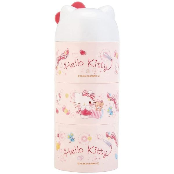 『日本製』Hello Kitty 造型蓋三層便當盒/保鮮盒  