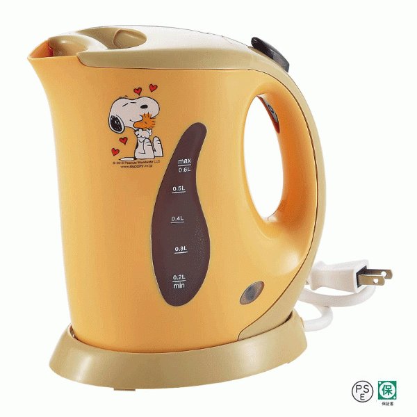 PEANUTS史努比 個人型輕便電熱水壺 0.6L  台南好玩.日本商品.日本正版.日本代購.日本雜貨.龍貓娃娃.宮崎駿周邊商品.魔女宅急便.神隱少女.無臉男.霍爾移動城堡.波妞.史努比.角落生物.拼圖.Peko牛奶妹.迪士尼