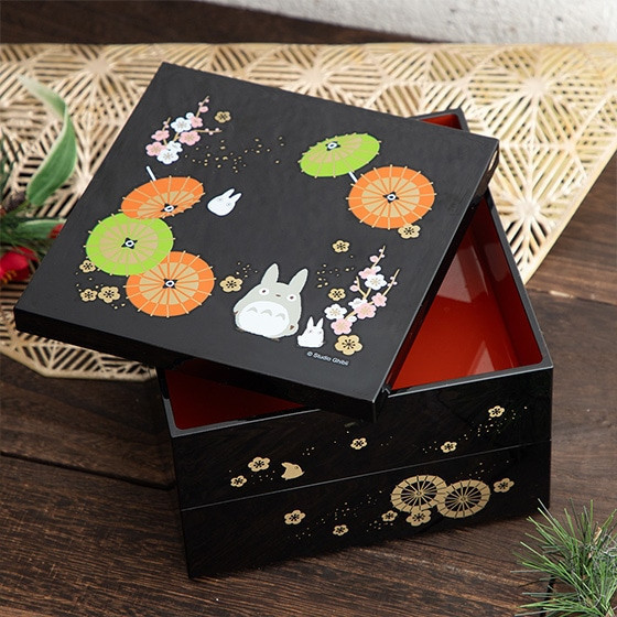 『日本製』宮崎駿 龍貓 漆器2層構造 便當盒 