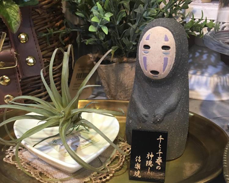 『日本製』宮崎駿 神隱少女-無臉男 信樂燒手工窯燒擺飾 