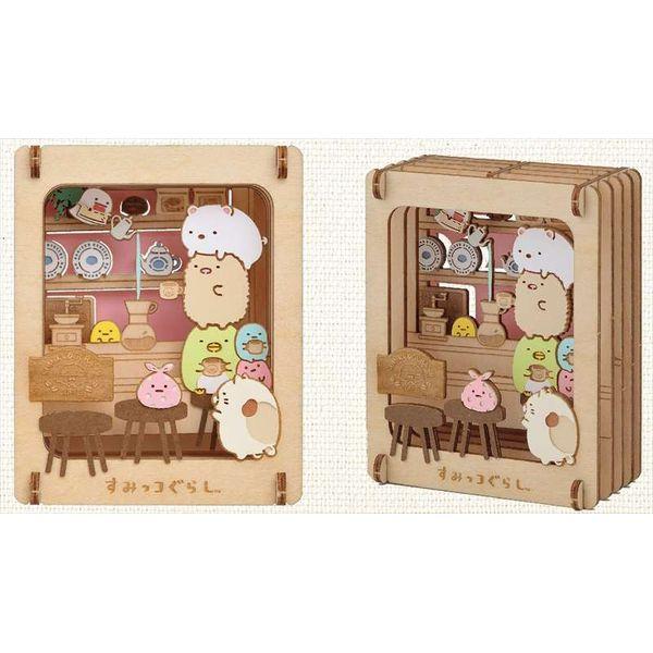 角落生物 DIY立體木質劇場-喫茶店 台南好玩.日本商品.日本正版.日本代購.日本雜貨.龍貓娃娃.宮崎駿周邊商品.魔女宅急便.神隱少女.無臉男.霍爾移動城堡.波妞.史努比.角落生物.拼圖.Peko牛奶妹.迪士尼