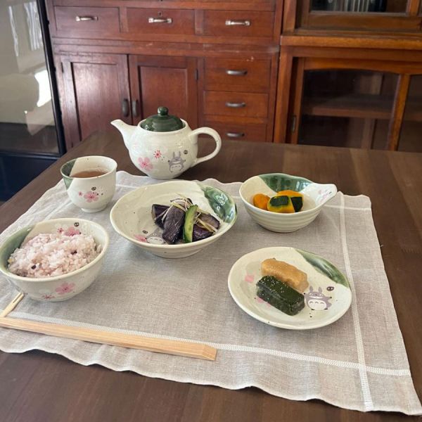 『日本製』龍貓 美濃燒瓷盤M-和風櫻花