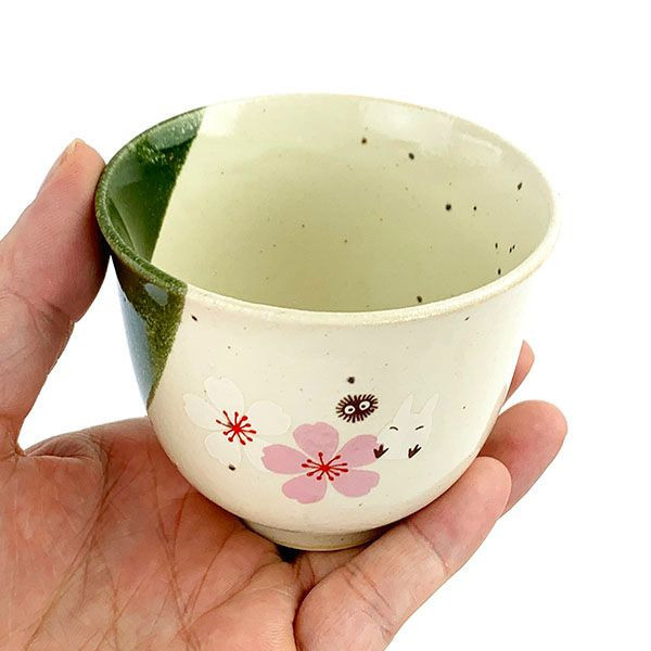 『日本製』龍貓 美濃燒湯吞杯-和風櫻花