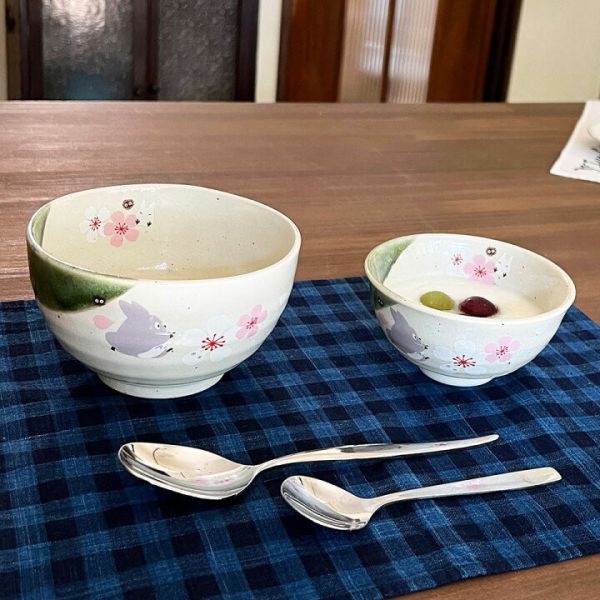 『日本製』龍貓 美濃燒飯碗-和風櫻花 