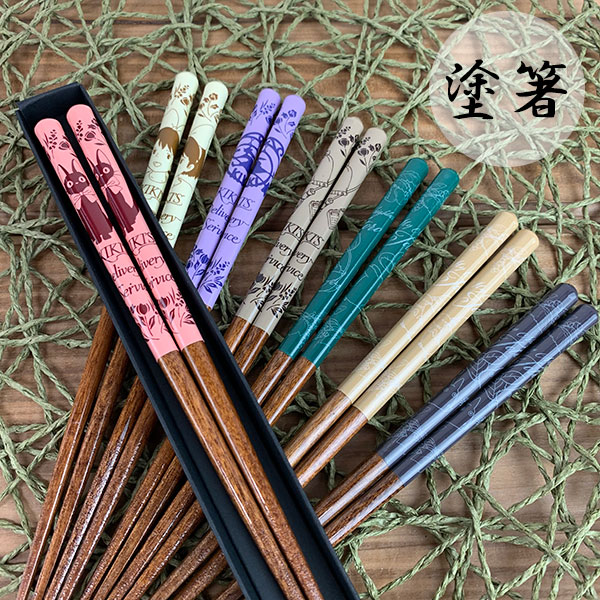 宮崎駿 魔女宅急便 實木筷子-米色琪琪 