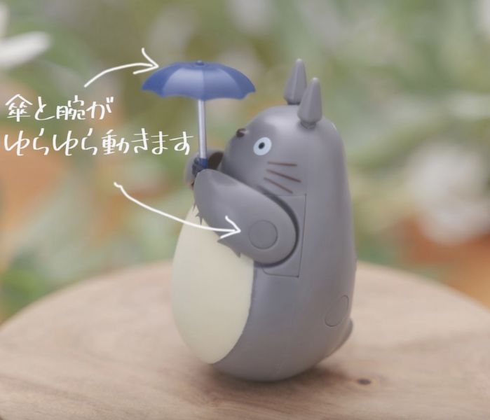 宮崎駿搖搖療癒不倒翁-撐傘祈舞的灰龍貓 