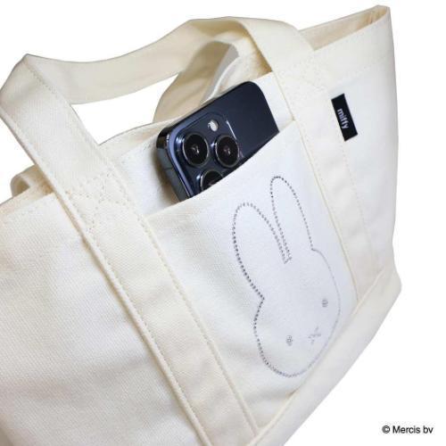 MIFFY米菲兔 帆布材質燙水鑽  手提袋 