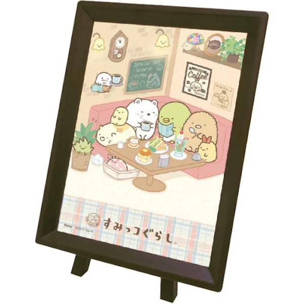 角落生物 150pcs迷你畫框拼圖-喫茶店 台南好玩.日本商品.日本正版.日本代購.日本雜貨.龍貓娃娃.宮崎駿周邊商品.魔女宅急便.神隱少女.無臉男.霍爾移動城堡.波妞.史努比.角落生物.拼圖.Peko牛奶妹.迪士尼
