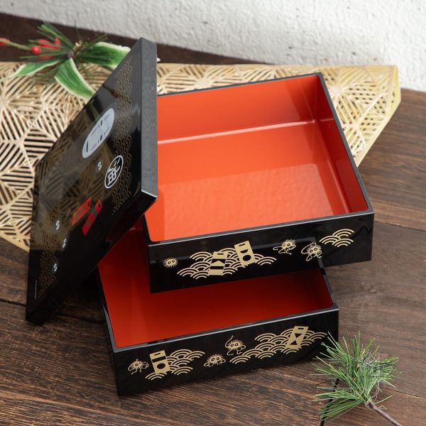 『日本製』宮崎駿 神隱少女-無臉男 漆器2層構造 便當盒 