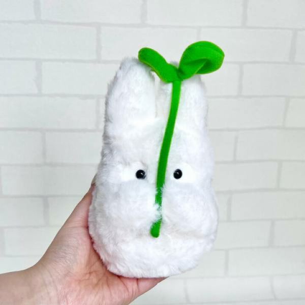 宮崎駿 龍貓 軟毛 持葉小白龍貓 